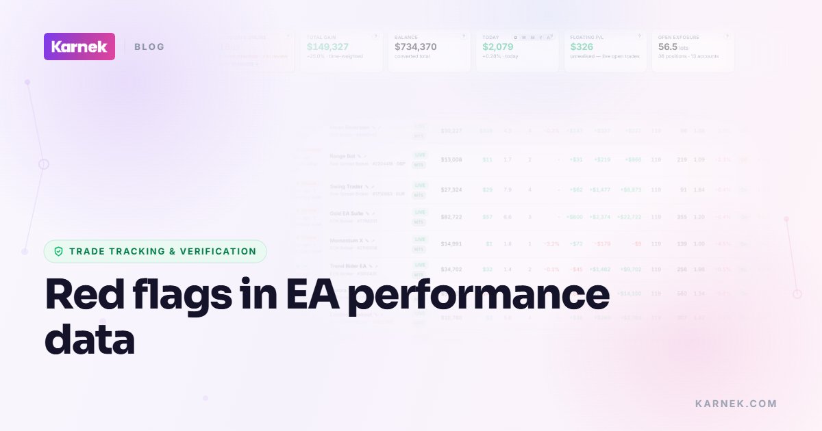 Red flags in EA performance data