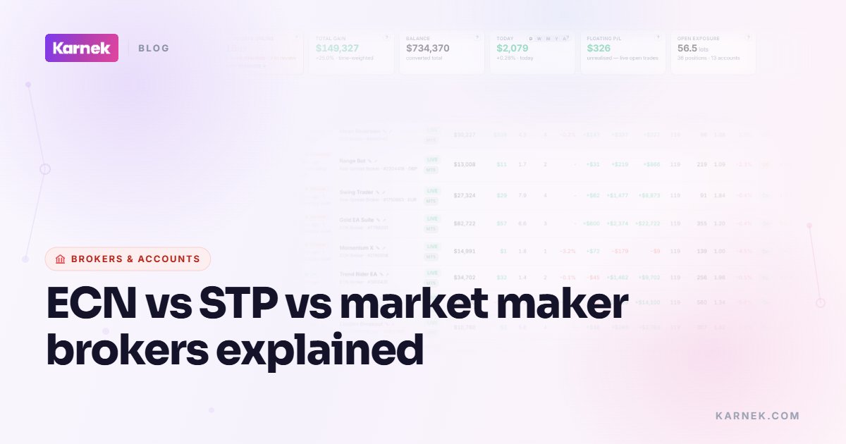 ECN vs STP vs market maker brokers explained